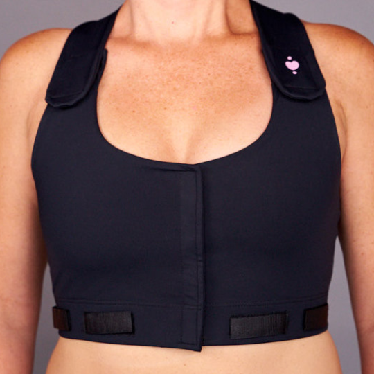 HEART & CORE Women's Serena Racerback Post-Surgical Bra, Black, Small (Band  30-32) at  Women's Clothing store