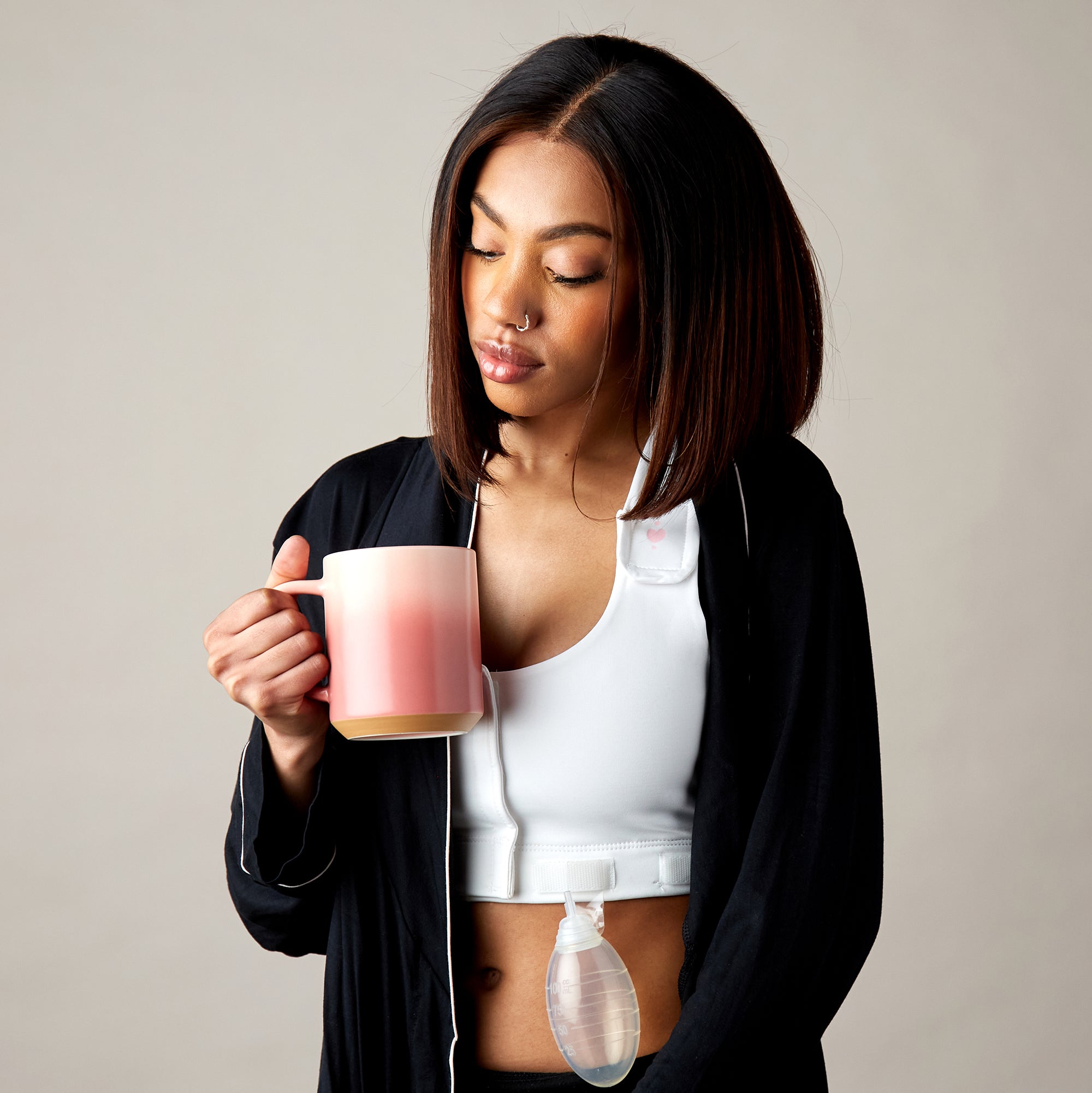 A woman wears heart&core's Larissa bra, eligible for FSA/HSA purchase.
